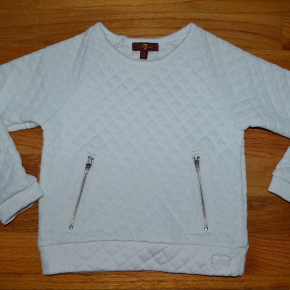 Toddler girls quilted 7 For All Mankind sweatshirt, size 3T - Picture 2 of 4